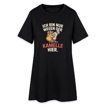 Karneval Nur Wegen Der Kamelle Hier Karnevalszug - Frauen T-Shirt-Kleid - Schwarz - Vorne