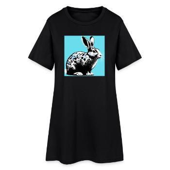 rabbit - Women’s T-Shirt Dress - black - Front