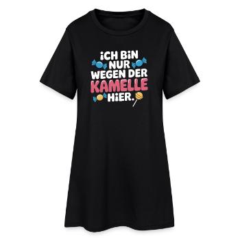 Karneval Nur Wegen Der Kamelle Hier Karnevalszug - Frauen T-Shirt-Kleid - Schwarz - Vorne
