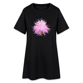 Vintage_Scottish_Thistle_Flower_for_Nature_Love - Frauen T-Shirt-Kleid - Schwarz - Vorne