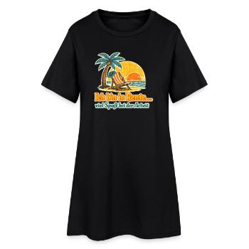 Rente am Strand Spruch - Frauen T-Shirt-Kleid - Schwarz - Vorne