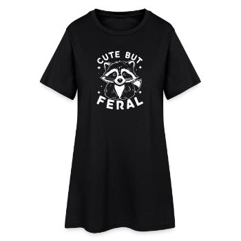 Cute But Feral Waschbär Humor Wild Geschenkidee - Frauen T-Shirt-Kleid - Schwarz - Vorne