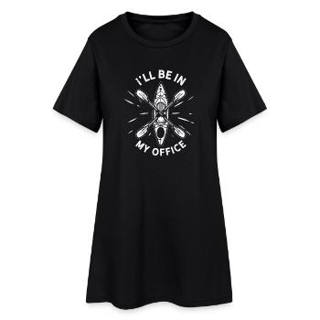 I'll be in my office - Kayaking Kayaker - Frauen T-Shirt-Kleid - Schwarz - Vorne