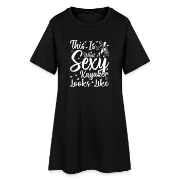 This is what a sexy Kayaker looks like - Kayaking - Frauen T-Shirt-Kleid - Schwarz - Vorne