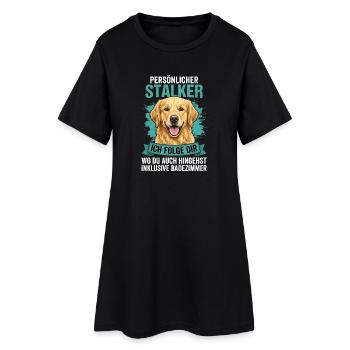 Golden Retriever Stalker - Frauen T-Shirt-Kleid - Schwarz - Vorne