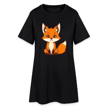 Niedlicher Fuchs Geschenk Naturliebhaber Wanderer - Frauen T-Shirt-Kleid - Schwarz - Vorne