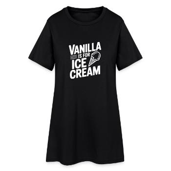 Vanille ist für Sahne - Frauen T-Shirt-Kleid - Schwarz - Vorne