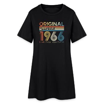 60e anniversaire 60 ans 1966 Né - Robe T-shirt Femme - noir - Devant