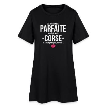 Je Ne Suis Pas Parfaite Mais Je Suis Corse Et C... - Robe T-shirt Femme - noir - Devant