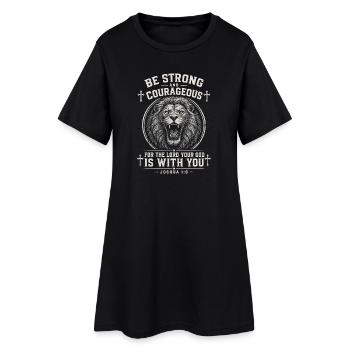 Courageous Lion Faith - Women’s T-Shirt Dress - black - Front