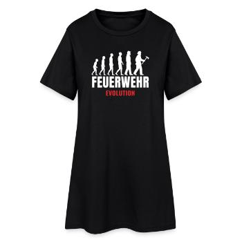 Feuerwehr Evolution Feuerwehrmann lustiger Spruch - Frauen T-Shirt-Kleid - Schwarz - Vorne