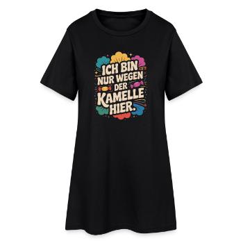 Karneval Nur Wegen Der Kamelle Hier Karnevalszug - Frauen T-Shirt-Kleid - Schwarz - Vorne