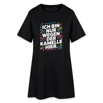 Karneval Nur Wegen Der Kamelle Hier Karnevalszug - Frauen T-Shirt-Kleid - Schwarz - Vorne