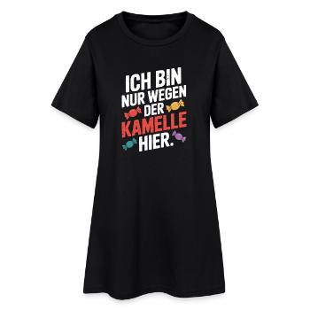 Karneval Nur Wegen Der Kamelle Hier Karnevalszug - Frauen T-Shirt-Kleid - Schwarz - Vorne
