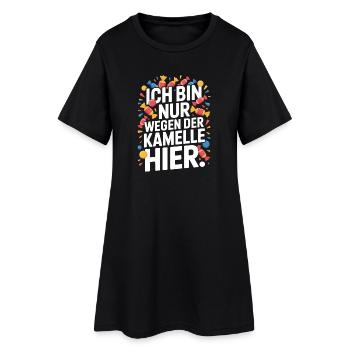 Karneval Nur Wegen Der Kamelle Hier Karnevalszug - Frauen T-Shirt-Kleid - Schwarz - Vorne