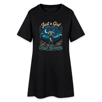 Juste une fille qui adore la course sur sentier - Robe T-shirt Femme - noir - Devant