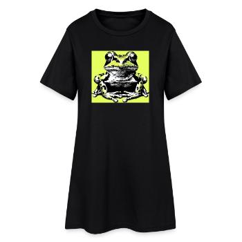 grenouille - Robe T-shirt Femme - noir - Devant