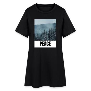 PEACE - Frauen T-Shirt-Kleid - Schwarz - Vorne