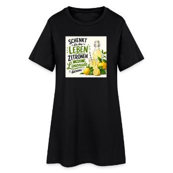 Zitronen  - Frauen T-Shirt-Kleid - Schwarz - Vorne