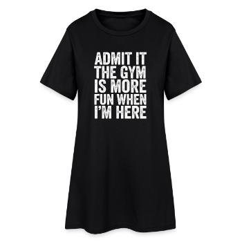 La salle de sport dit plus de plaisir pendant l’entraînement - Robe T-shirt Femme - noir - Devant