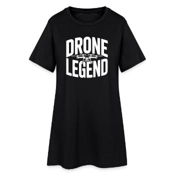 Drohnenlegende - Frauen T-Shirt-Kleid - Schwarz - Vorne