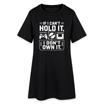 Physische Spiele Gamer Geek T-Shirt - Frauen T-Shirt-Kleid - Schwarz - Vorne
