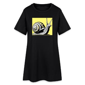Schnecke - Frauen T-Shirt-Kleid - Schwarz - Vorne