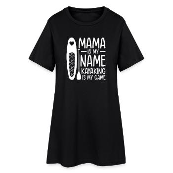 Canoeing Mama is my name Kayaking is my game - Frauen T-Shirt-Kleid - Schwarz - Vorne
