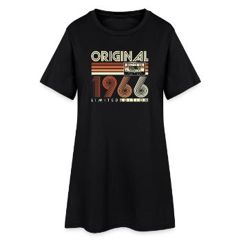 60. Geburtstag 60 Jahre 1966 Jahrgang geboren - Frauen T-Shirt-Kleid - Schwarz - Vorne