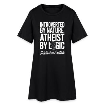 Von Natur aus introvertiert, von der Logik Atheist - Frauen T-Shirt-Kleid - Schwarz - Vorne