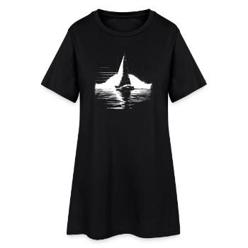 Sailboat Drawing - Women’s T-Shirt Dress - black - Front