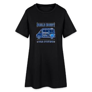 Plan des systèmes de fourgonnettes, PLA à découpe autosuffisante - Robe T-shirt Femme - noir - Devant
