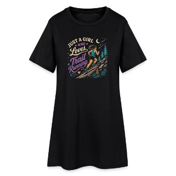 Juste une fille qui adore la course sur sentier - Robe T-shirt Femme - noir - Devant