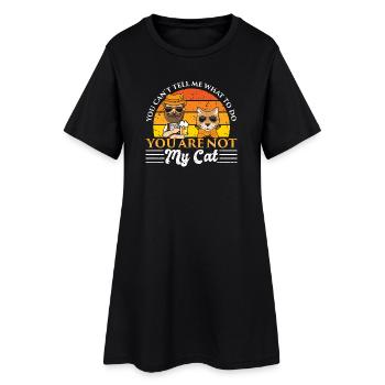 Katze Bier Vater Papa Katzenbesitzer - Frauen T-Shirt-Kleid - Schwarz - Vorne