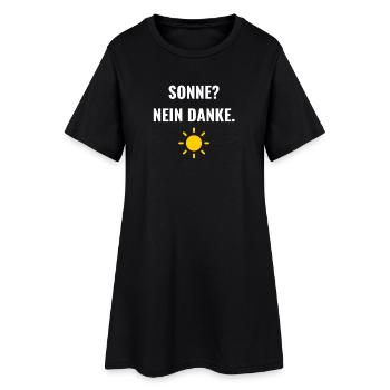 Sonne? Nein danke. - Frauen T-Shirt-Kleid - Schwarz - Vorne
