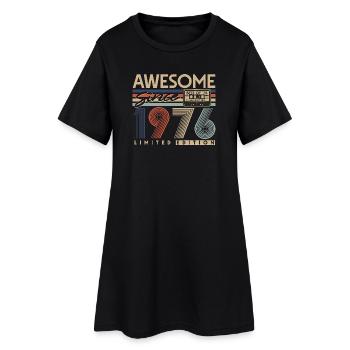 Cadeau d’anniversaire rétro vintage vintage 1976 - Robe T-shirt Femme - noir - Devant