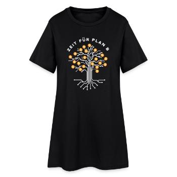 Bitcoin - Zeit für Plan B - Krypto Geschenk - Frauen T-Shirt-Kleid - Schwarz - Vorne