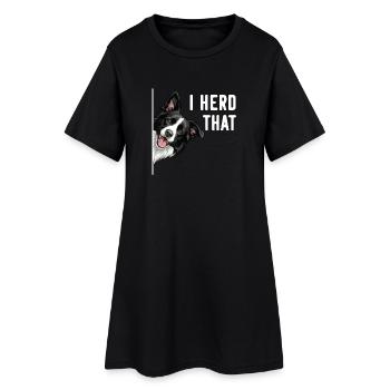 J’entends ce jeu de mots sur le chien de berger border collie - Robe T-shirt Femme - noir - Devant