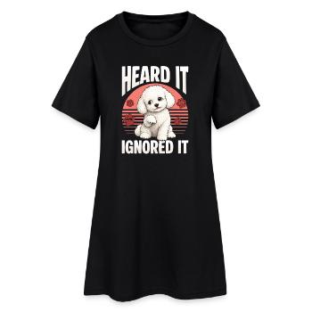 Bichon Frise Dog Breed - Frauen T-Shirt-Kleid - Schwarz - Vorne