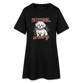 Bichon Frise Dog Breed - Frauen T-Shirt-Kleid - Schwarz - Vorne