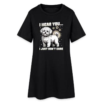Bichon Frise Dog Breed - Frauen T-Shirt-Kleid - Schwarz - Vorne