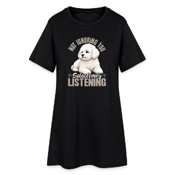 Bichon Frise Dog Breed - Frauen T-Shirt-Kleid - Schwarz - Vorne