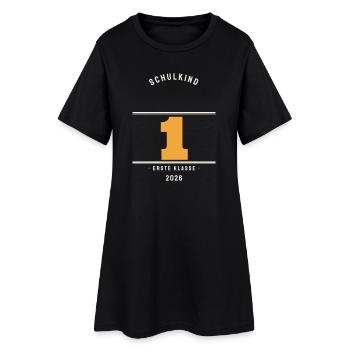 Schulkind Nr. 1 – Erste Klasse 2026 Einschulung - Frauen T-Shirt-Kleid - Schwarz - Vorne