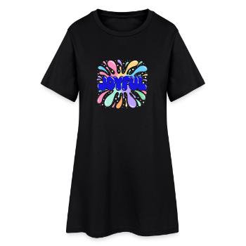 Joyful Bleu Éclats Multicolores - Robe T-shirt Femme - noir - Devant
