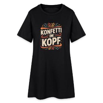 Konfetti Im Kopf Karneval Fasching Alaaf Kostüm - Frauen T-Shirt-Kleid - Schwarz - Vorne