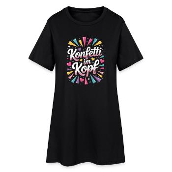 Konfetti Im Kopf Karneval Fasching Alaaf Kostüm - Frauen T-Shirt-Kleid - Schwarz - Vorne