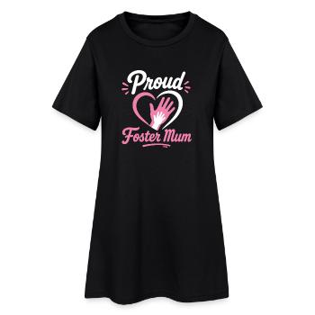 Emblème du cœur de la fière maman d’accueil - Robe T-shirt Femme - noir - Devant