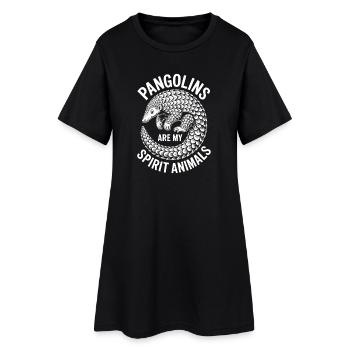 Pangolin Sayings Pine Cone Gift - Women’s T-Shirt Dress - black - Front