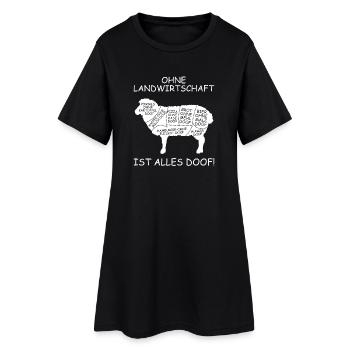 Ohne Landwirtschaft ist alles doof Schaf Landwirt - Frauen T-Shirt-Kleid - Schwarz - Vorne