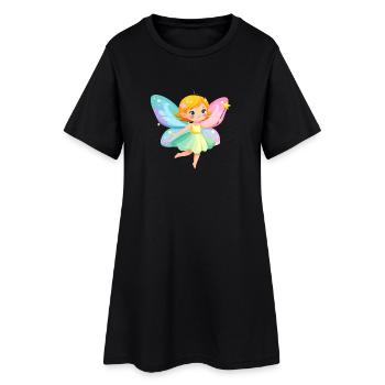 Süße kleine Fee in Pastellfarben – Comic-Design - Frauen T-Shirt-Kleid - Schwarz - Vorne